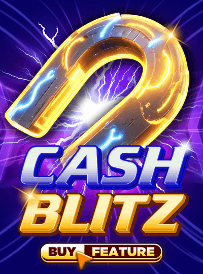 Feel the electric energy of Cash Blitz! A powerful magnet attracts huge wins in this thrilling slot game that features an exciting Buy Feature option for instant action.