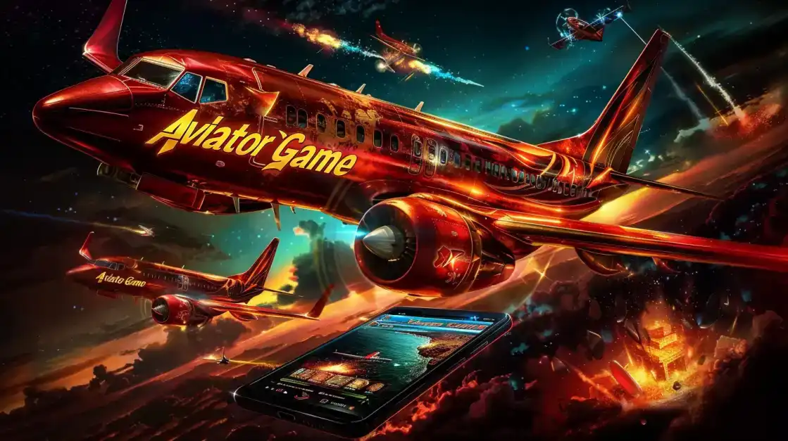 Embark on a fiery, high-octane adventure with the Aviator Game at TK666. A burning red jet soars through a cosmic sky, playable right on your mobile device.