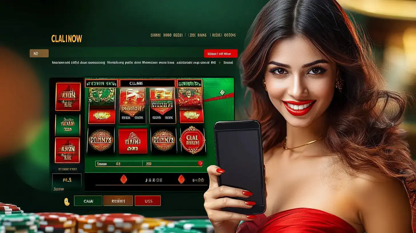 Enjoy a world of exciting slot games on your mobile with TK666. A smiling woman holds a smartphone, showcasing the vibrant and user-friendly interface of our casino.